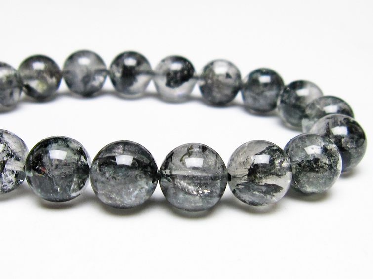 ブラックエレスチャルクォーツ ブレスレット 11mm メール便可 一点物 111-54068