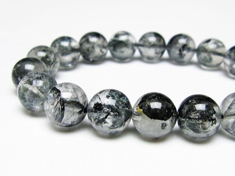 ブラックエレスチャルクォーツ ブレスレット 12mm メール便可 一点物 111-54095