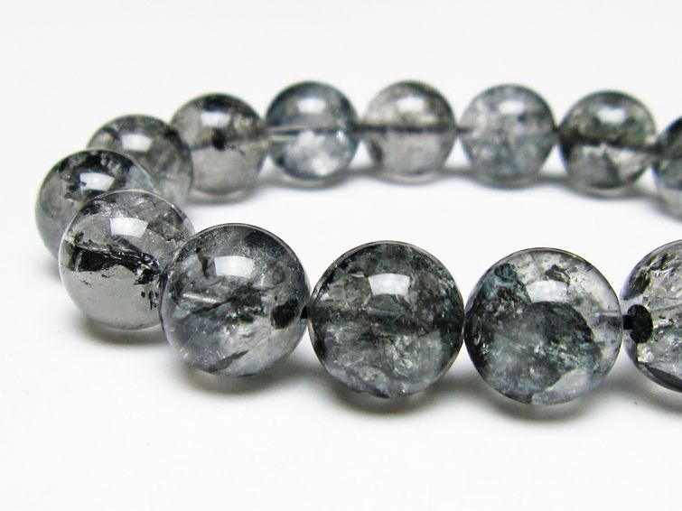 ブラックエレスチャルクォーツ ブレスレット 13mm 一点物 111-54097