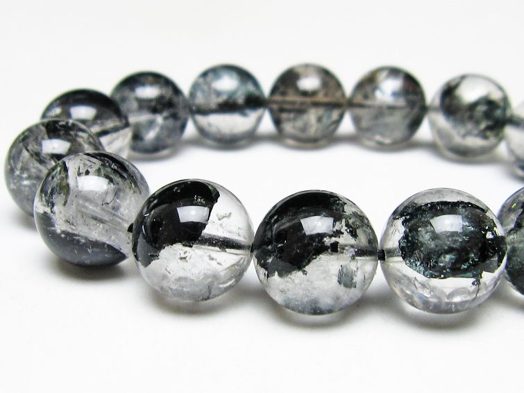 ブラックエレスチャルクォーツ ブレスレット 15mm 一点物 111-54103
