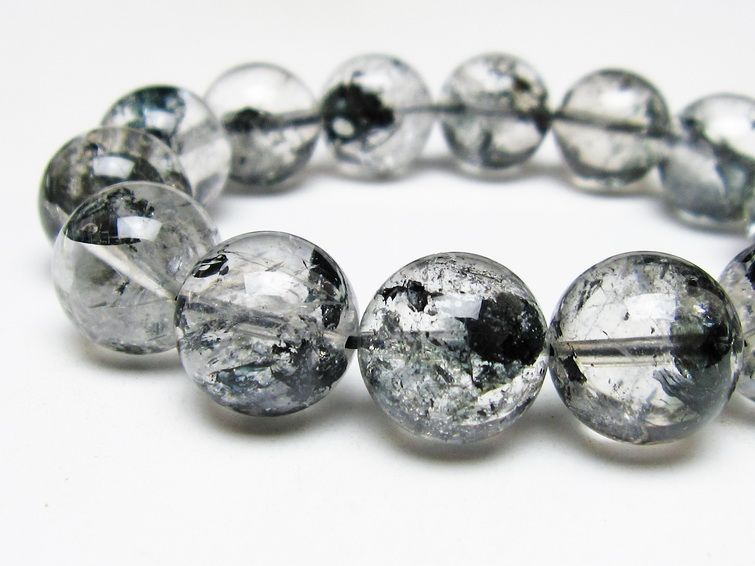 ブラックエレスチャルクォーツ ブレスレット 16mm 一点物 111-54106