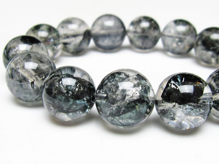 ブラックエレスチャルクォーツ ブレスレット 16mm 一点物 111-54109