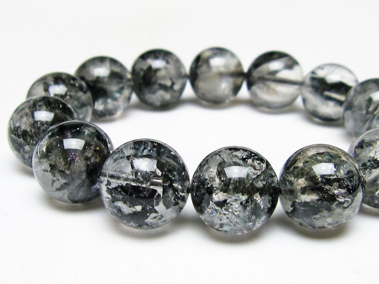 ブラックエレスチャルクォーツ ブレスレット 16mm 一点物 111-54110