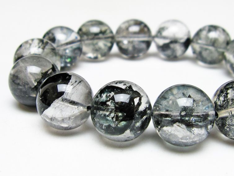 ブラックエレスチャルクォーツ ブレスレット 16mm 一点物 111-54115