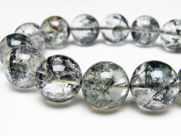 ブラックエレスチャルクォーツ ブレスレット 15mm 一点物 111-54116