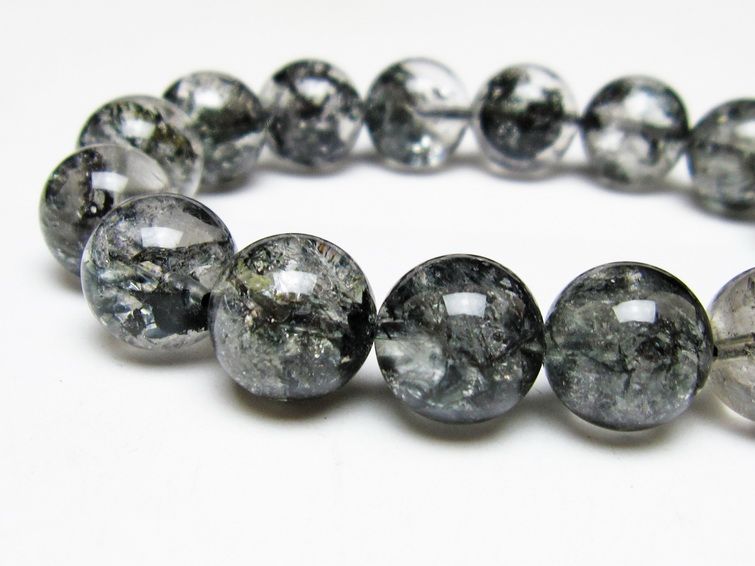 ブラックエレスチャルクォーツ ブレスレット 13mm 一点物 111-54121