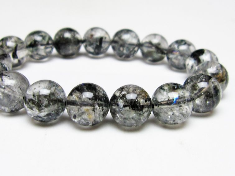 ブラックエレスチャルクォーツ ブレスレット 12mm 一点物 111-54125