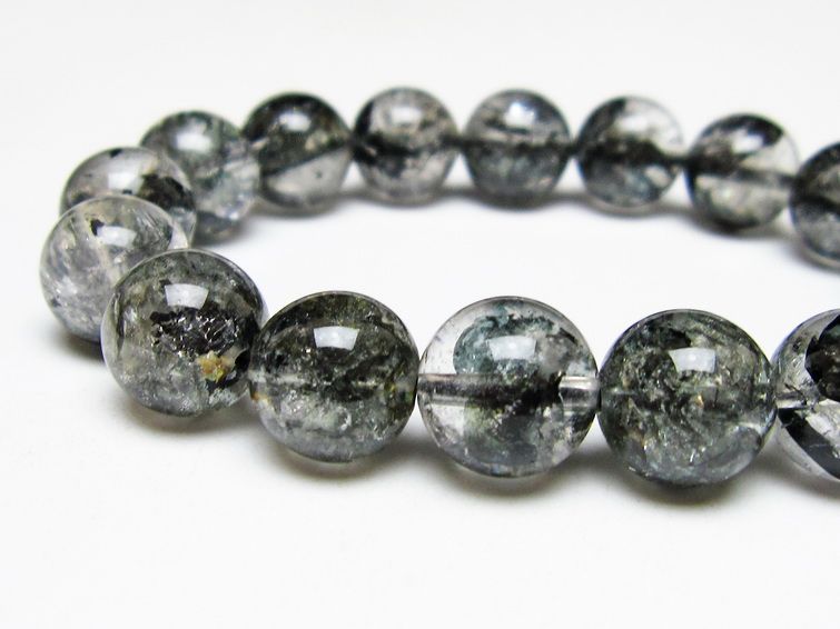 ブラックエレスチャルクォーツ ブレスレット 12mm 一点物 111-54126