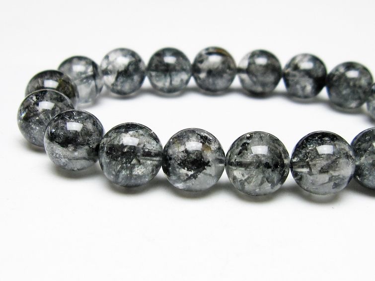 ブラックエレスチャルクォーツ ブレスレット 11mm メール便可 一点物 111-54128