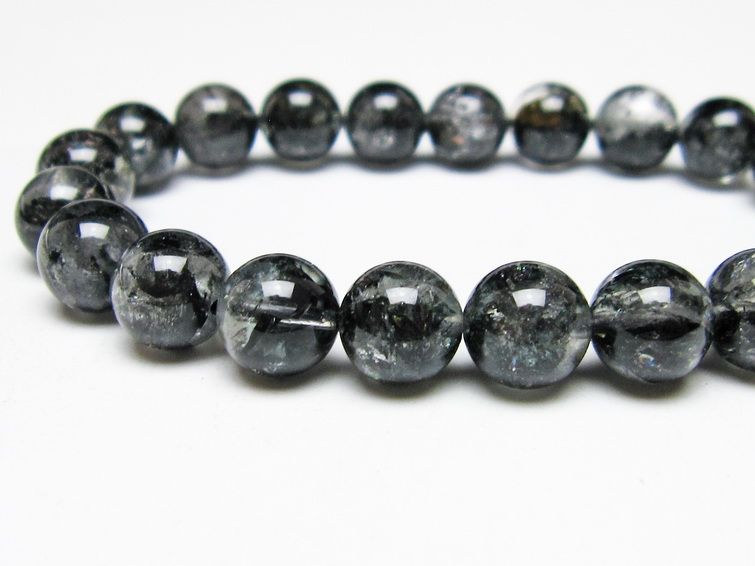 ブラックエレスチャルクォーツ ブレスレット 10mm メール便可 一点物 111-54144