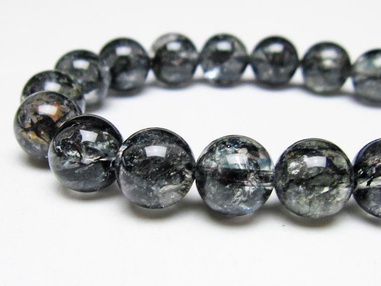 ブラックエレスチャルクォーツ ブレスレット 11mm 一点物 111-54147