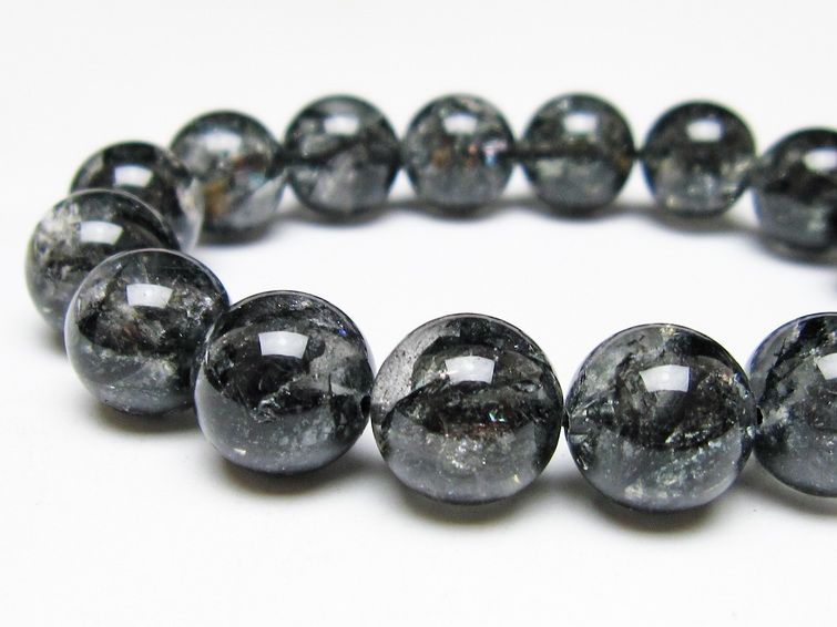 ブラックエレスチャルクォーツ ブレスレット 13mm 一点物 111-54153