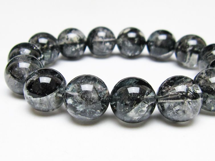 ブラックエレスチャルクォーツ ブレスレット 15mm 一点物 111-54160