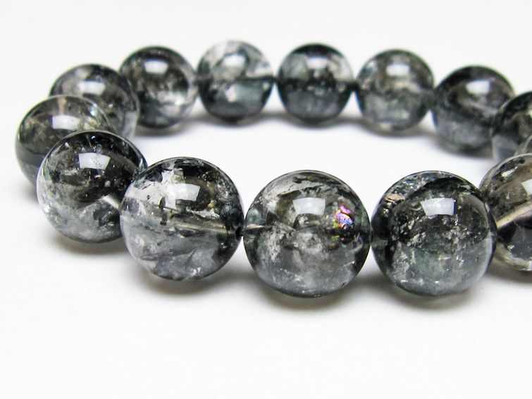 ブラックエレスチャルクォーツ ブレスレット 16mm 一点物 111-54165