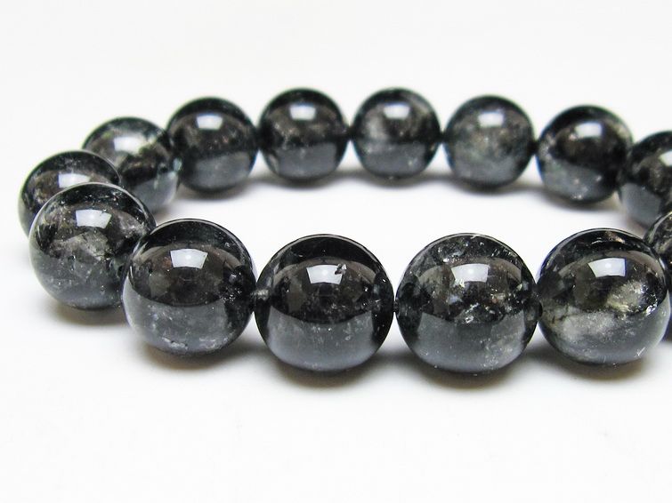 ブラックエレスチャルクォーツ ブレスレット 15mm 一点物 111-54169