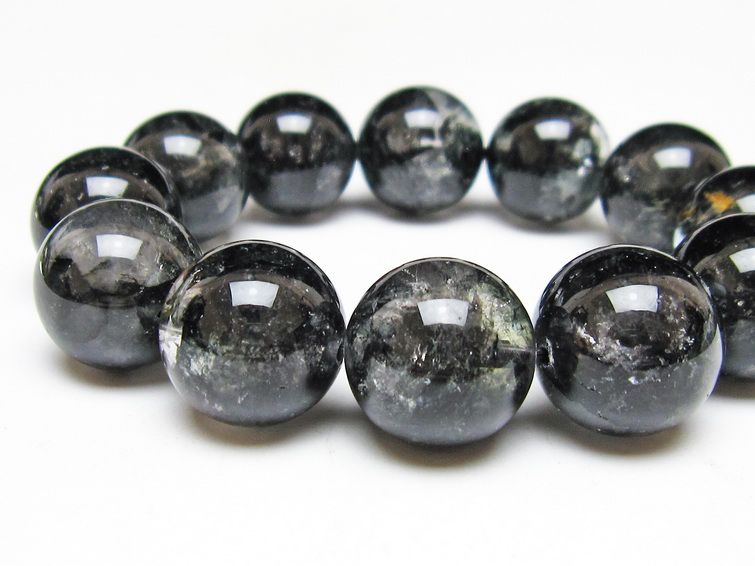 ブラックエレスチャルクォーツ ブレスレット 18mm 一点物 111-54171