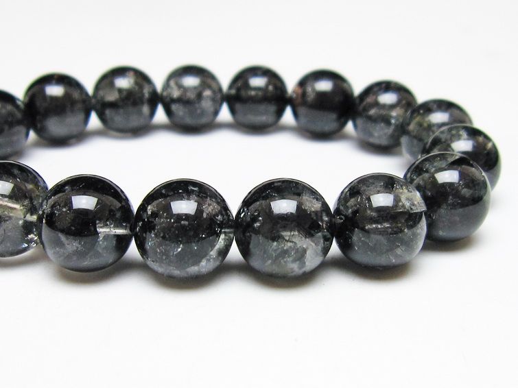 ブラックエレスチャルクォーツ ブレスレット 12mm 一点物 111-54177