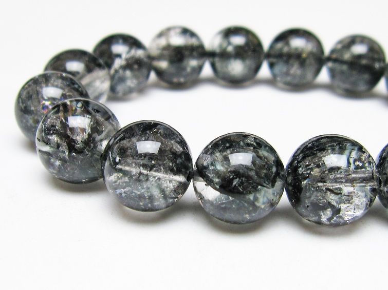 ブラックエレスチャルクォーツ ブレスレット 13mm 一点物 111-54181
