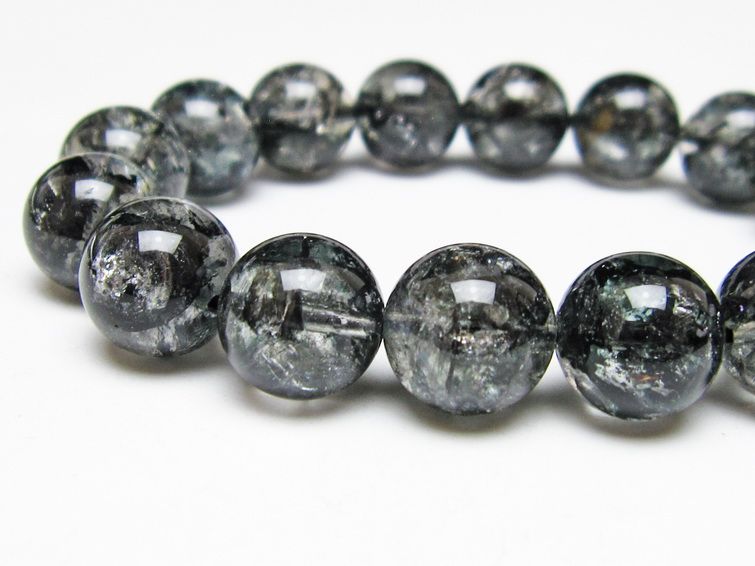 ブラックエレスチャルクォーツ ブレスレット 13mm 一点物 111-54183