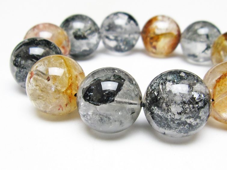 ブラックエレスチャルクォーツ ブレスレット 20mm 一点物 111-54193