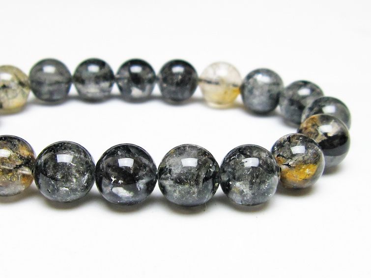 ブラックエレスチャルクォーツ ブレスレット 11mm メール便可 一点物 111-54225