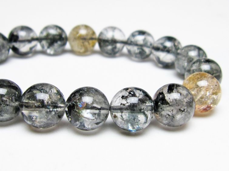 ブラックエレスチャルクォーツ ブレスレット 12mm 一点物 111-54231