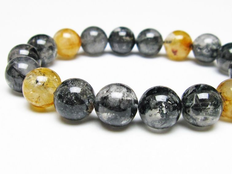 ブラックエレスチャルクォーツ ブレスレット 12mm 一点物 111-54236