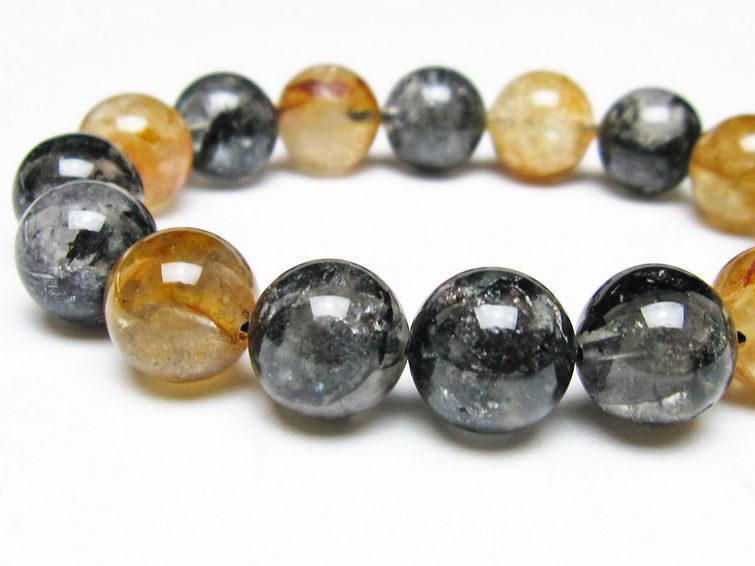 ブラックエレスチャルクォーツ ブレスレット 13mm 一点物 111-54239