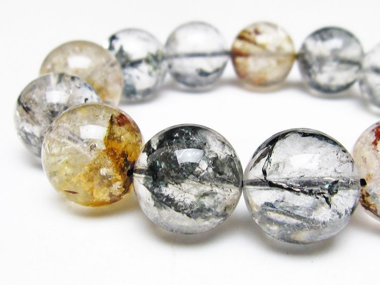 ブラックエレスチャルクォーツ ブレスレット 18mm 一点物 111-54254