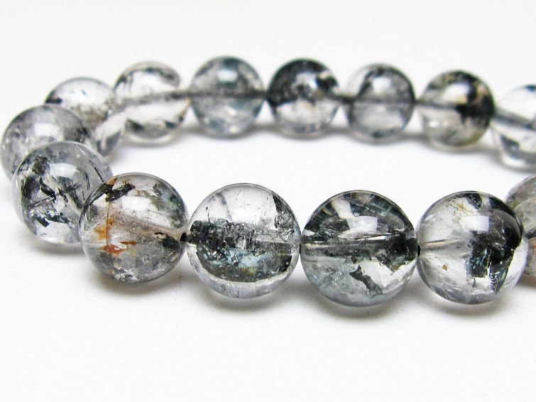 ブラックエレスチャルクォーツ ブレスレット 13mm 一点物 111-54267