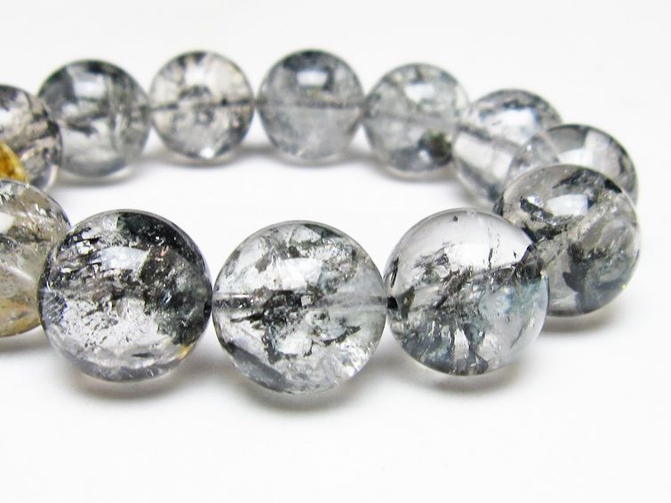 ブラックエレスチャルクォーツ ブレスレット 18mm 一点物 111-54271