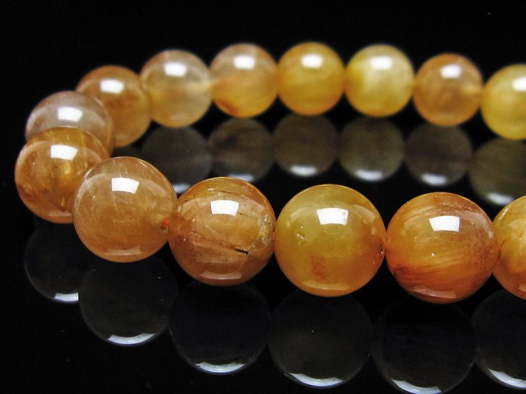 ルチルクォーツ ブレスレット 12mm ゴールドルチル ブロンズルチル 一点物 111-54871