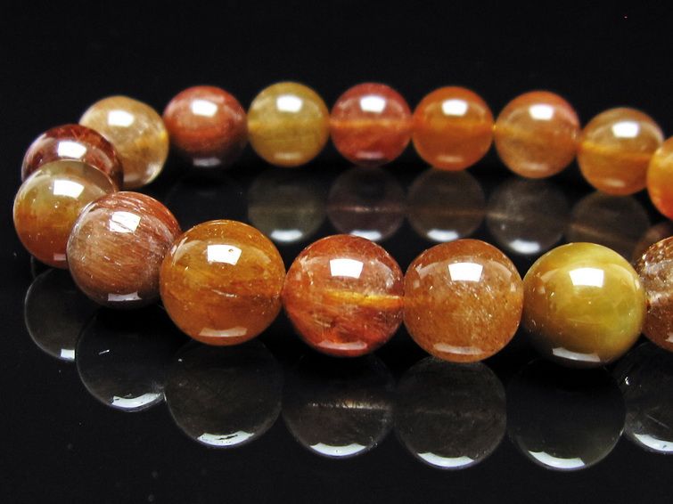 ルチルクォーツ ブレスレット 12mm ゴールドルチル ブロンズルチル 一点物 111-54904