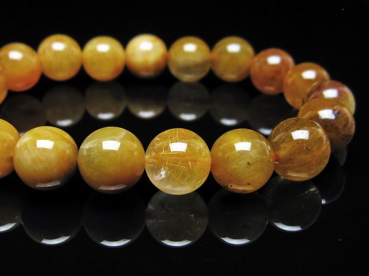 ルチルクォーツ ブレスレット 11mm ゴールドルチル ブロンズルチル 一点物 111-54923