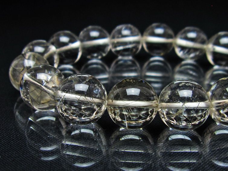 ルチルクォーツ ブレスレット 13mm プラチナルチル ブレス 一点物 111-55015