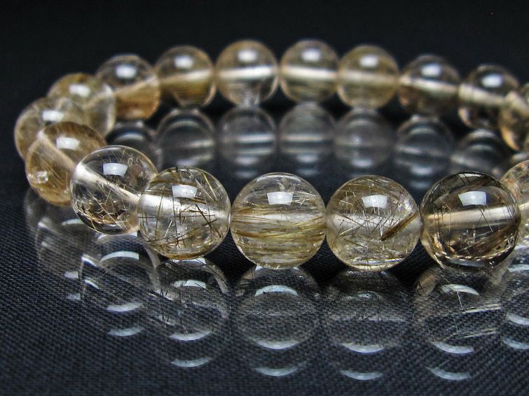 ルチルクォーツ ブレスレット 10mm プラチナルチル ブレス 一点物 111-55062
