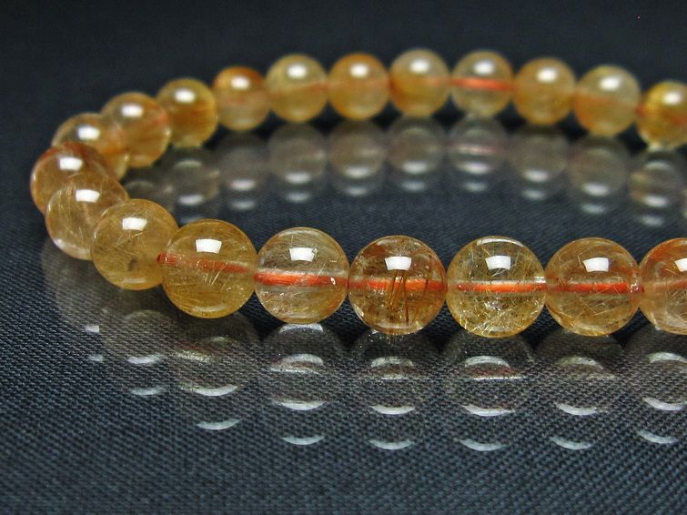 プラチナルチル ブレスレット 8mm レッド ルチルクォーツ メール便可 一点物 111-55088