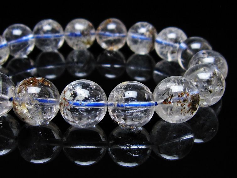 ガーデンクォーツ ブレスレット 13mm トルマリン入り メール便可 一点物 111-55672
