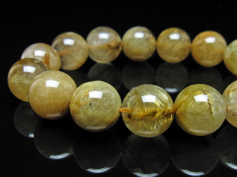 ルチルクォーツ ブレスレット 15mm 放射ルチル ブレス 一点物 111-56086