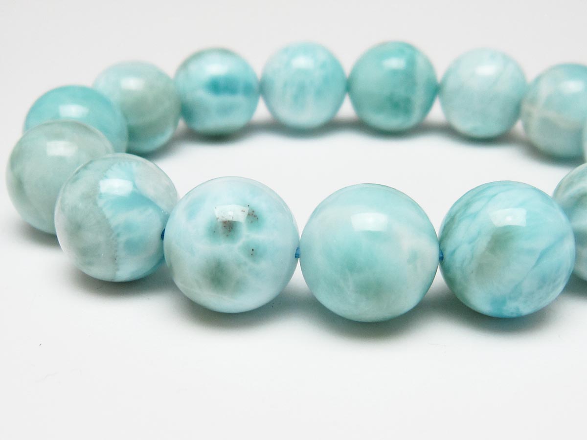 ラリマー ブレスレット 14mm 一点物 111-56528