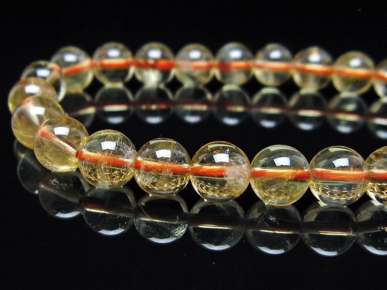 シトリンクォーツ ブレスレット 虹入り 7mm メール便可 一点物 111-56573