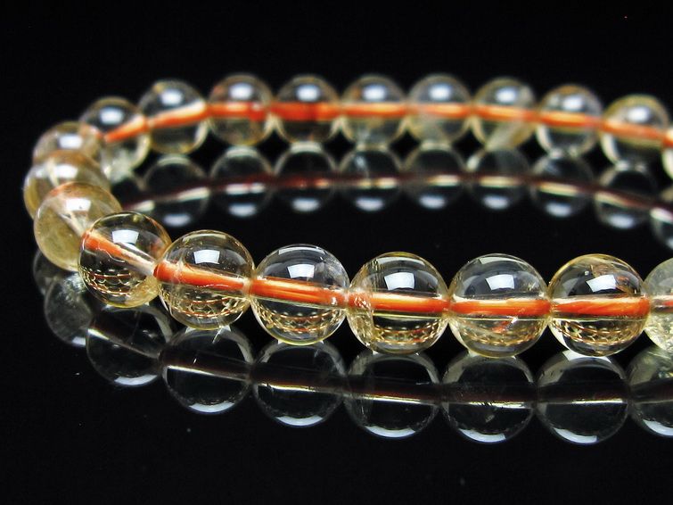 シトリンクォーツ ブレスレット 虹入り 7mm メール便可 一点物 111-56584