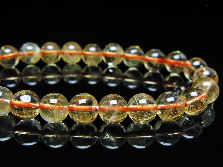 シトリンクォーツ ブレスレット 虹入り 7mm メール便可 一点物 111-56605