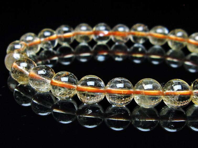 シトリンクォーツ ブレスレット 虹入り 7mm メール便可 一点物 111-56607