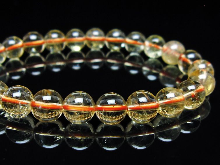 シトリンクォーツ ブレスレット 虹入り 8mm メール便可 一点物 111-56609