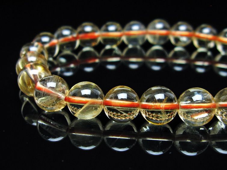 シトリンクォーツ ブレスレット 虹入り 8mm メール便可 一点物 111-56610