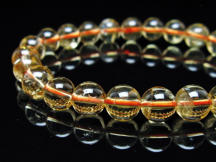シトリンクォーツ ブレスレット 虹入り 8mm メール便可 一点物 111-56613