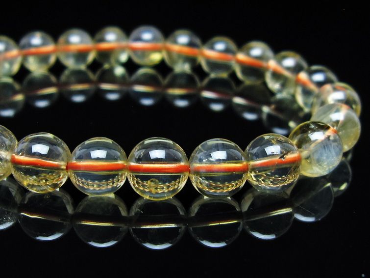 シトリンクォーツ ブレスレット 虹入り 8mm メール便可 一点物 111-56622