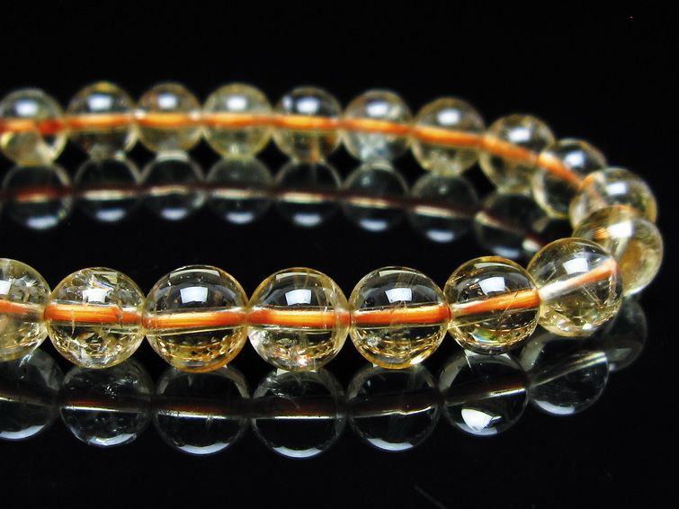 シトリンクォーツ ブレスレット 虹入り 8mm メール便可 一点物 111-56625