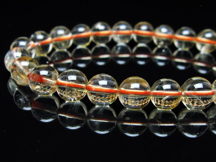 シトリンクォーツ ブレスレット 虹入り 8mm メール便可 一点物 111-56633